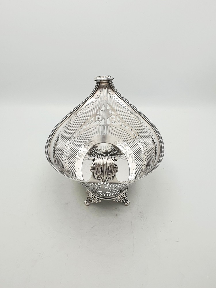 Antique Regency Style Pierced Bread Basket with Serving Fork – circa 1905