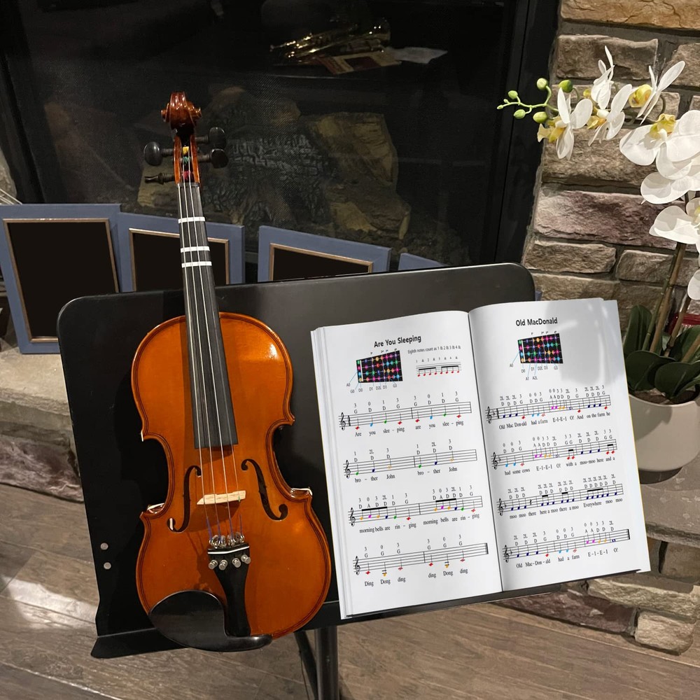 Beginner Violin Lesson Book Suitable for all Levels Color Coded Notes 50 A