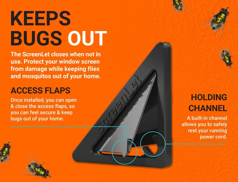 Window Screen Pass Through Attachment - Bring Inside Power Outside Easily - F...