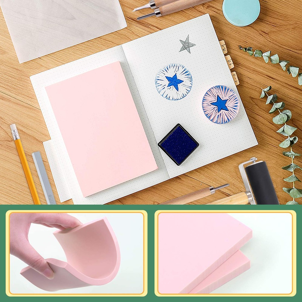 41 PCS Rubber Stamp Making Kit, Carving Blocks, Tools, Brayer Roller, Printing