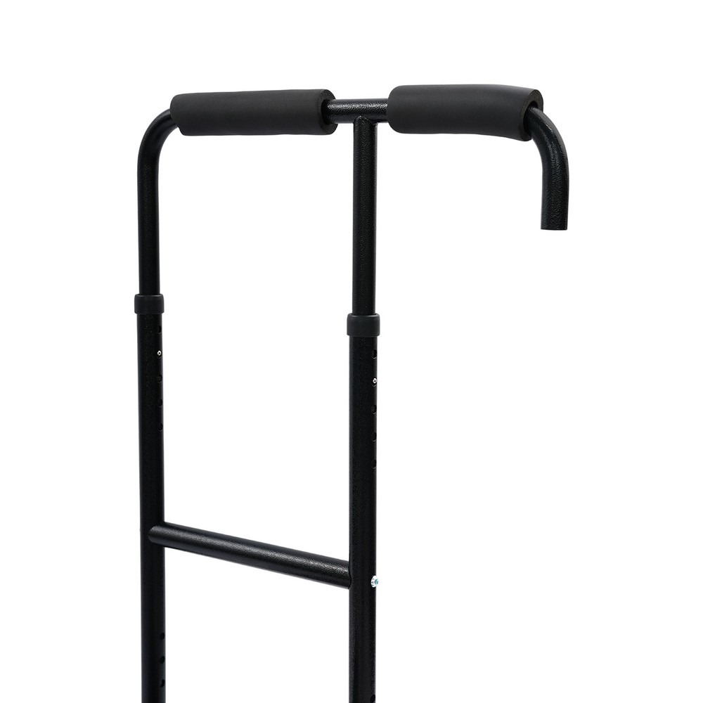 Double Step Stool With Movable Rubber Shock-absorbing Base, Black 21 Inches Long