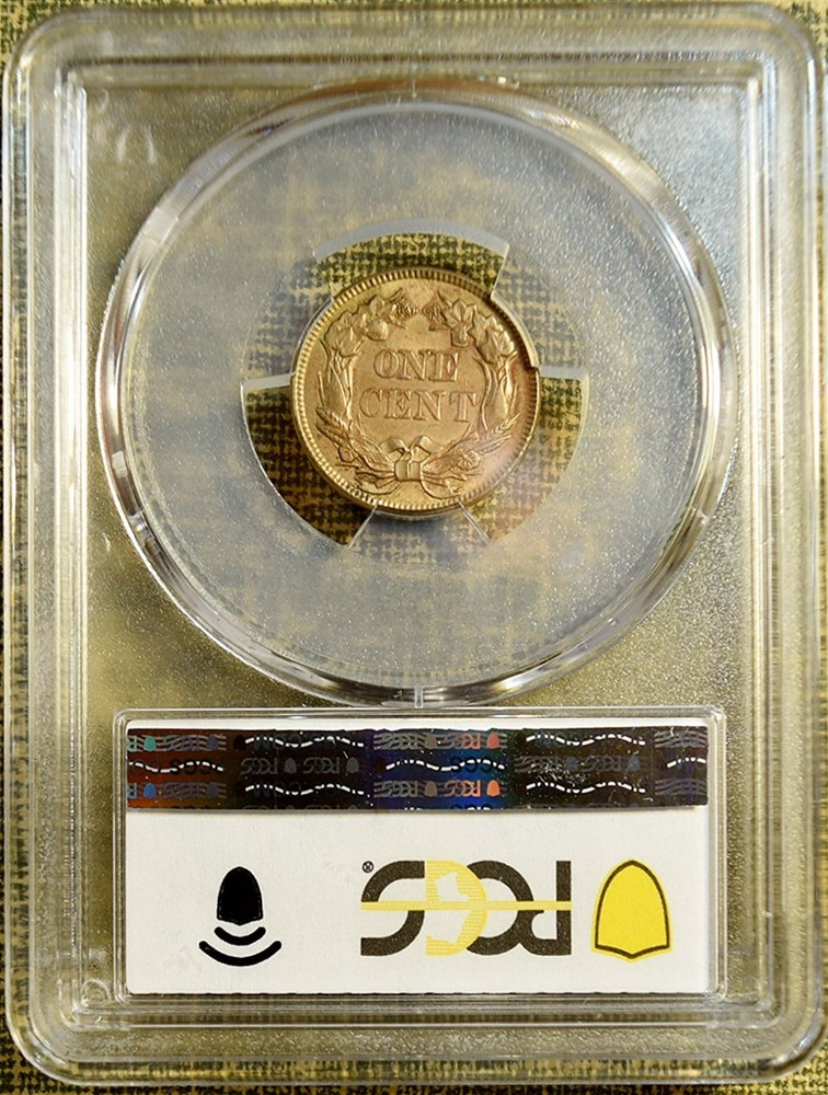 1857 PCGS MS63 Flying Eagle Cent - CAC Stickered