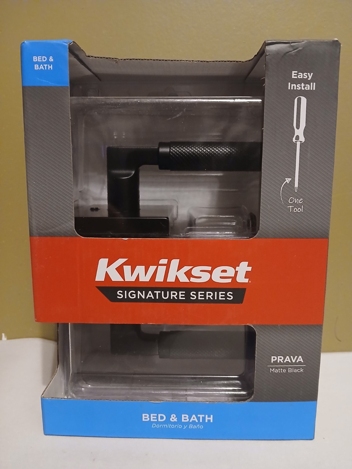 NEW Kwikset Prava Privacy Bed/ Bath Door Handle Matte Black 97301-042 NEW