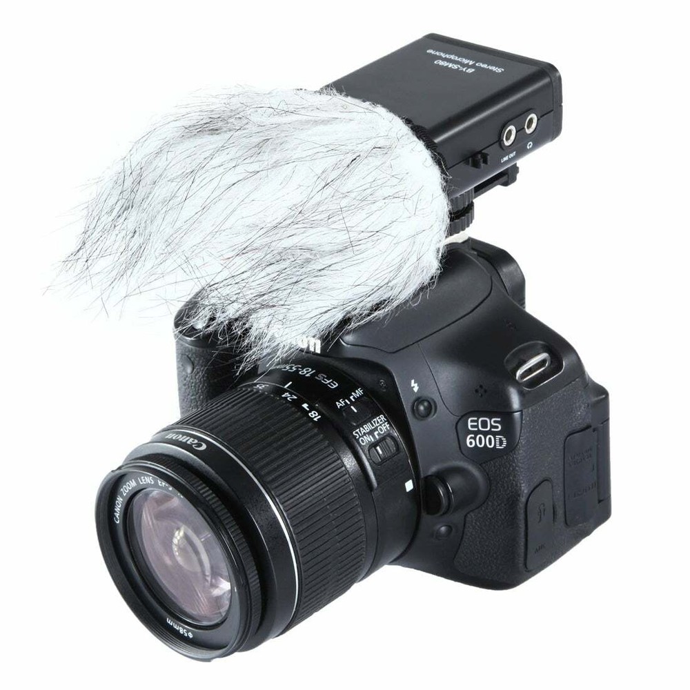 Stereo Video Condenser Microphone Integrated Mount For Camera Camcorder Recorder