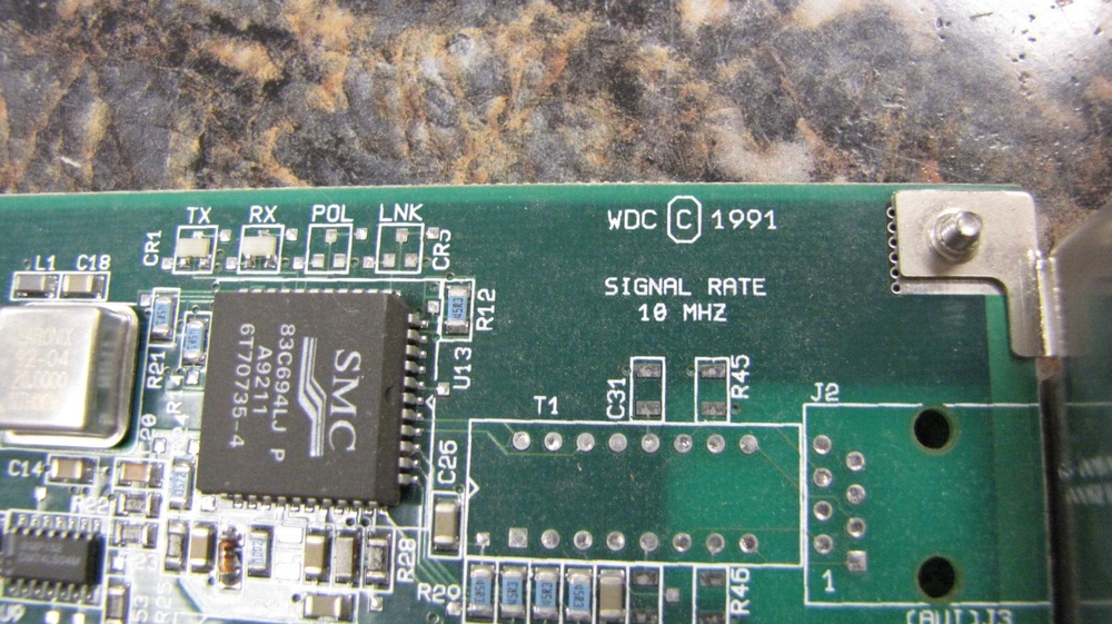 Vintage SMC 8013EPC 61-600406-002 ISA Network Adapter (Quantity)