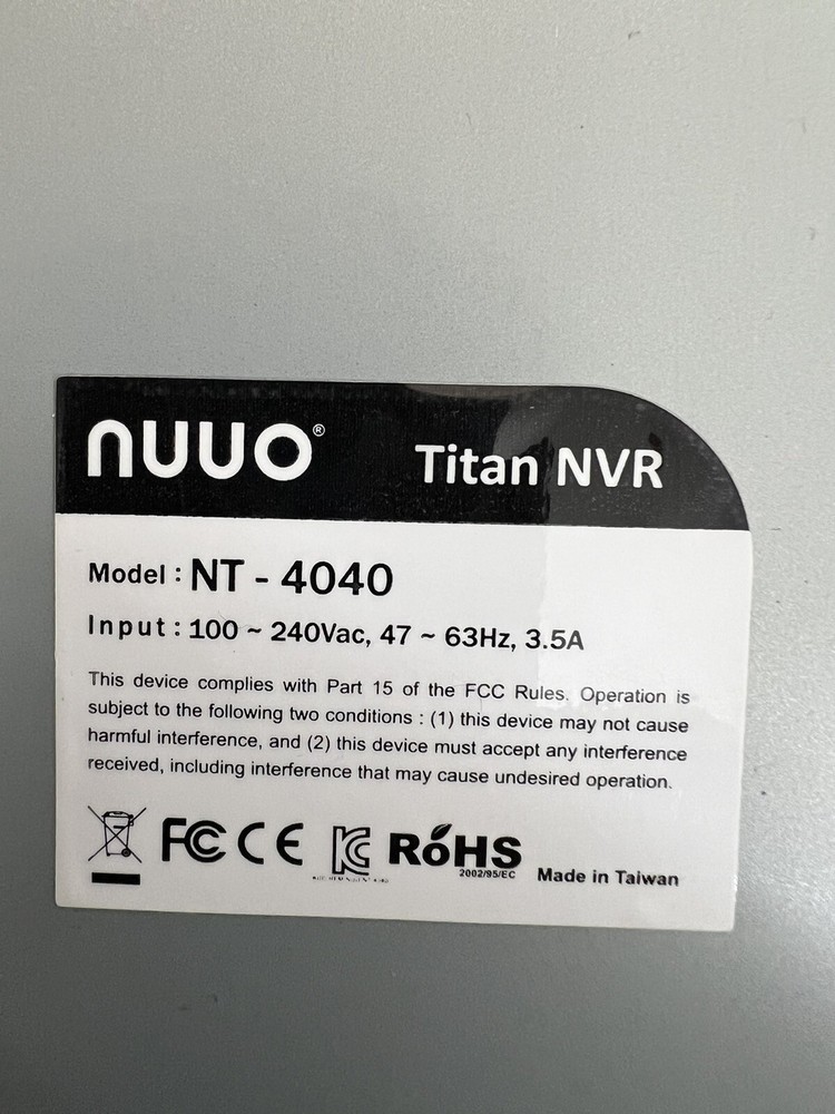 NUUO NT-4040Titan AS IS -UNTESTED