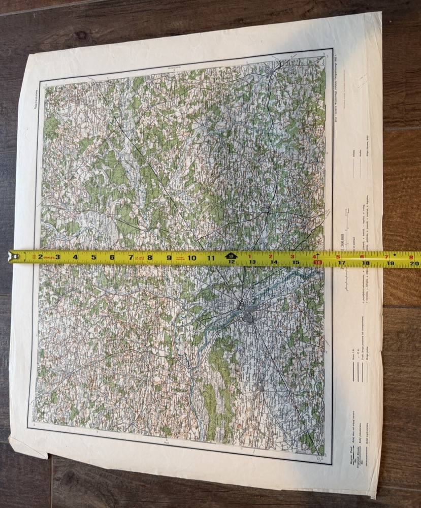WWII WW2 Original Polish Map! Warsaw!