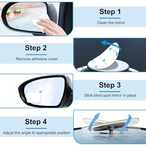 Blind Spot Mirrors 2 Pack, Frameless Side Mirror Blindspot Rectangle-2pcs
