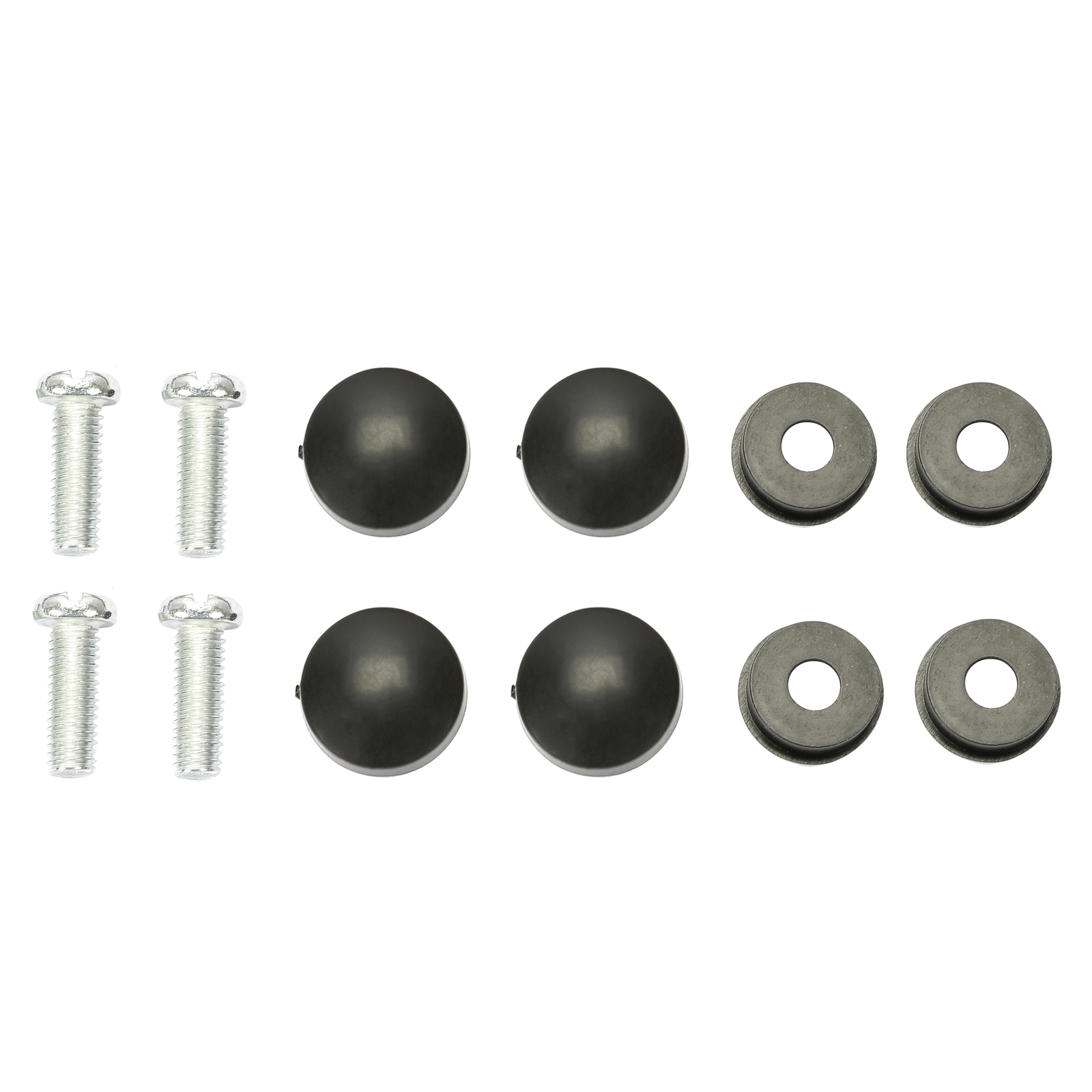 Stainless Steel Universal Black License Plate Frame Tag Cover Screw Caps 2PCS