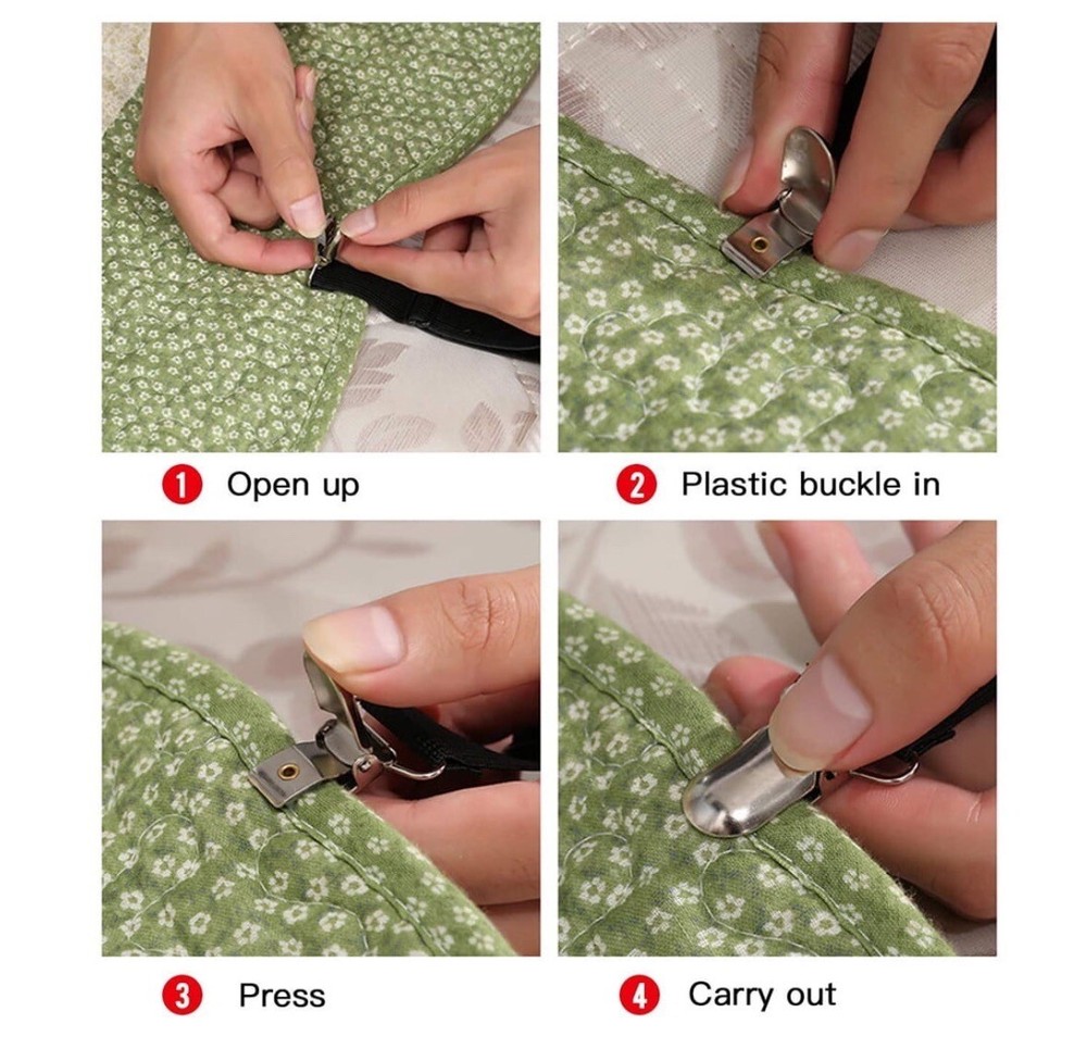 New Bed Sheet Heavy Duty Suspender Clips Adjustable