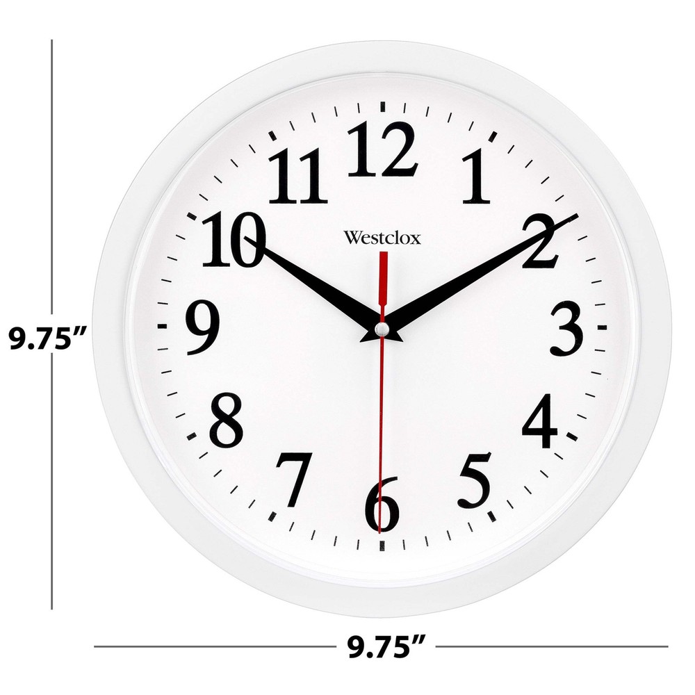 Westclox 9.75" Basic White Wall Clock – Easy-to-Read Dial