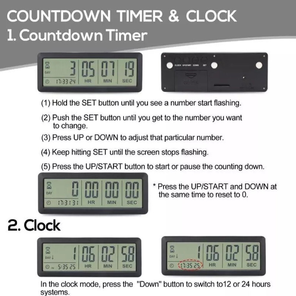 999 Days Count Down Clock Digital Countdown Days Timer Clock Time Management