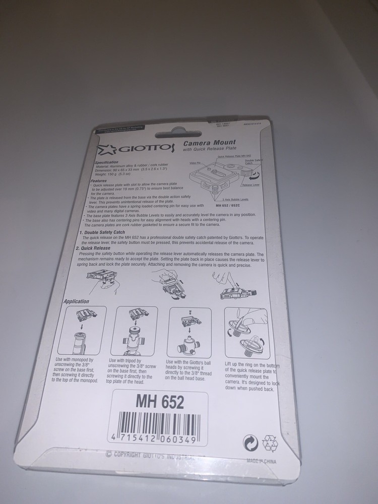 GIOTTOS MH-652 QUICK-CHANGE ADAPTER