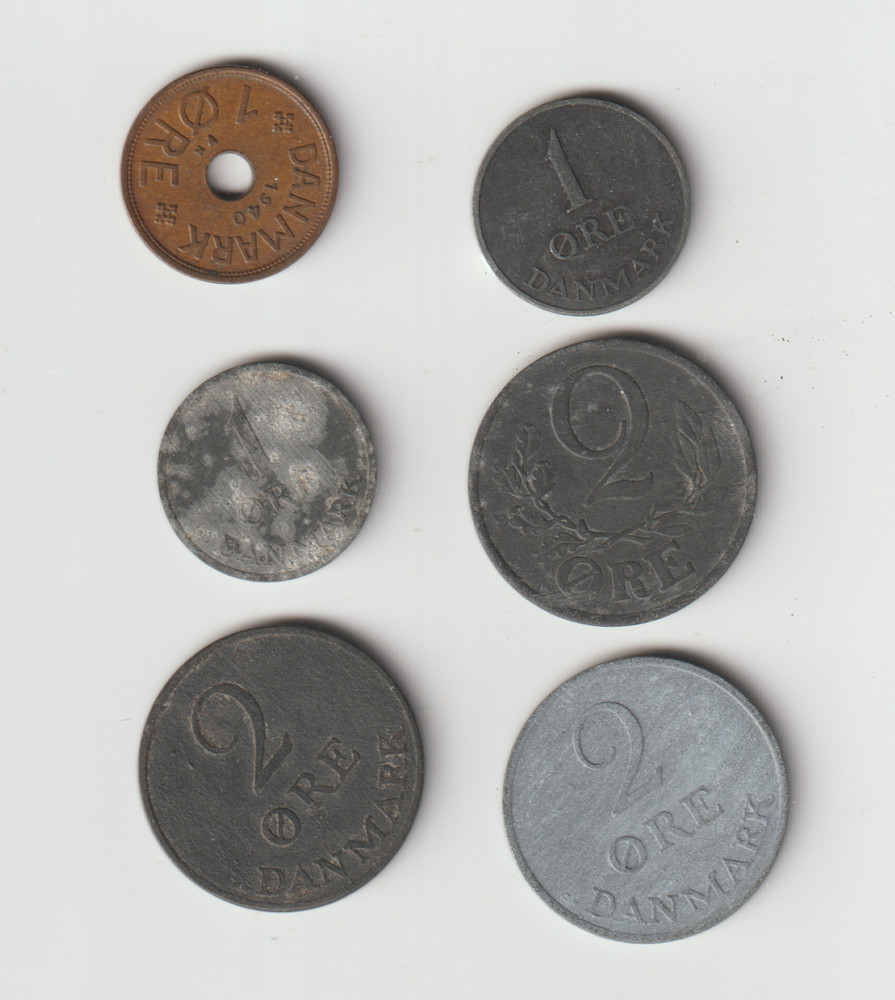 DENMARK ore,2ore,5&25 ORE-22 different types