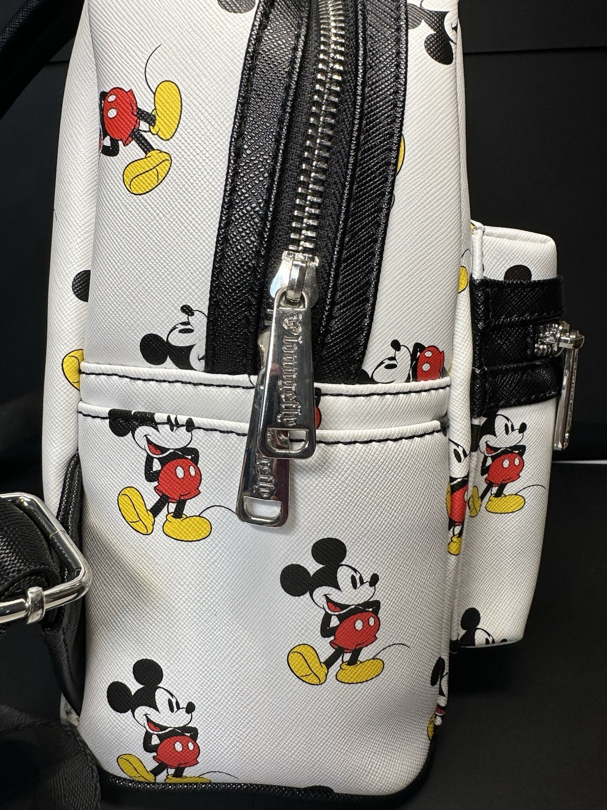 Loungefly Disney Classic Mickey Mouse Mini Backpack White Red Adjustable Straps