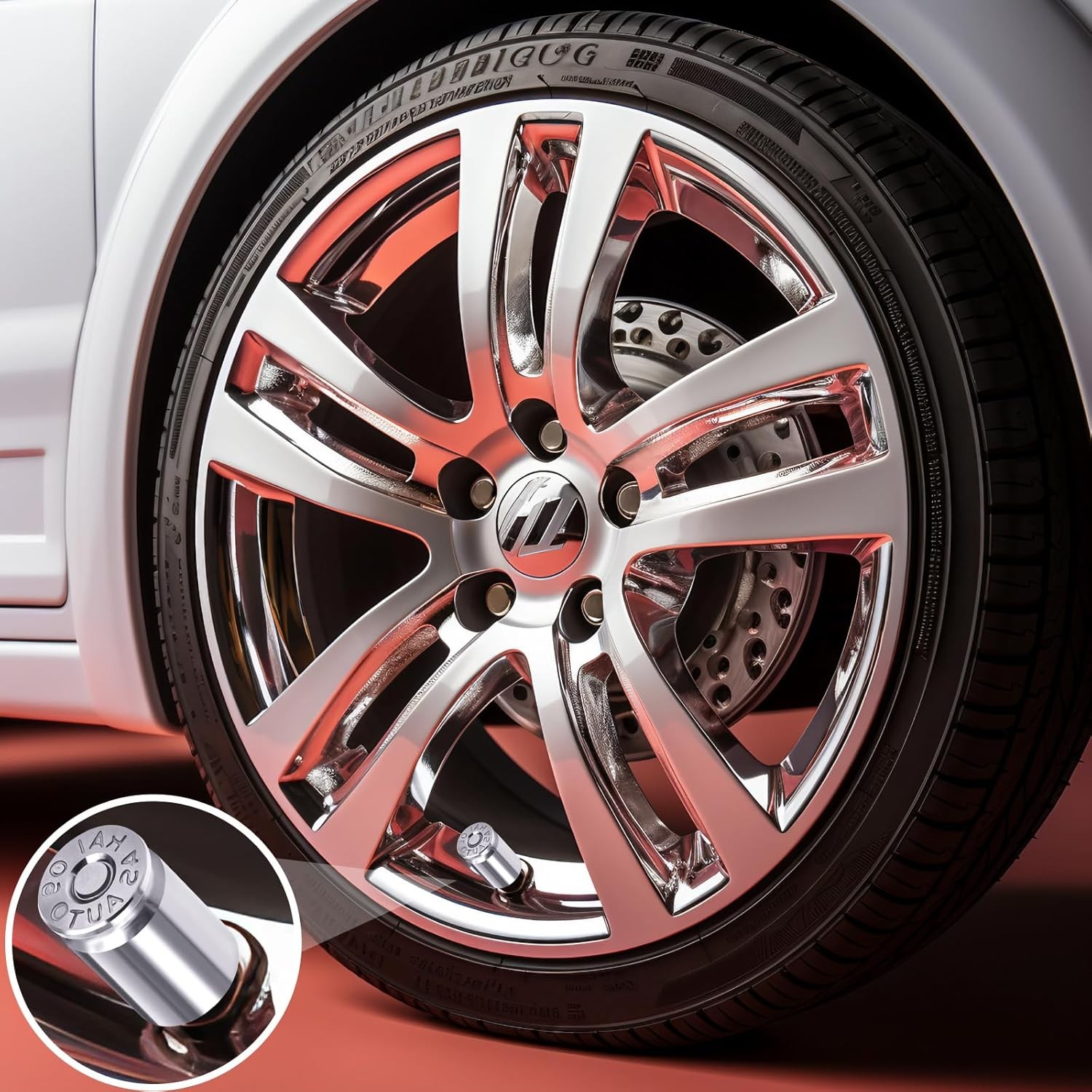 4PCS Bullet Shell Tire Valve Stem Caps, Aluminum Alloy Car Air Stem Cap, Univers