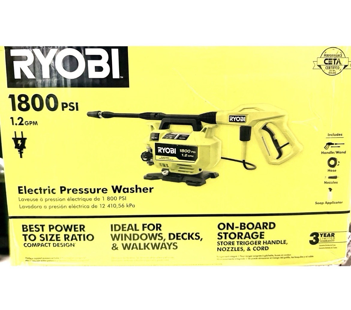 1800 PSI 1.2 GPM Cold Water Corded Electric Pressure Washer- Model # RY141803