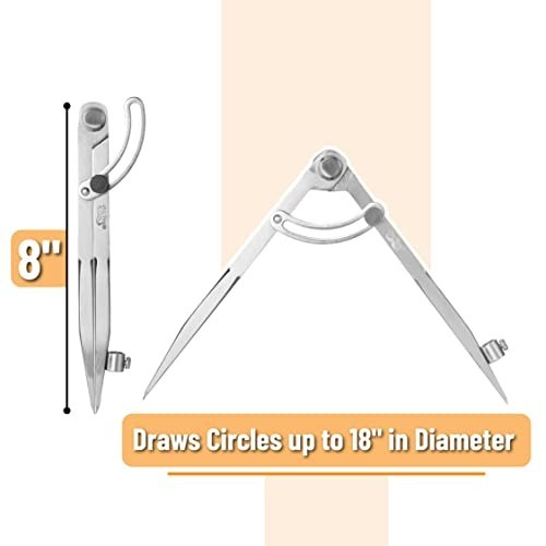 Large Professional Compass for Woodworking and Geometry - Precision Drawing Tool