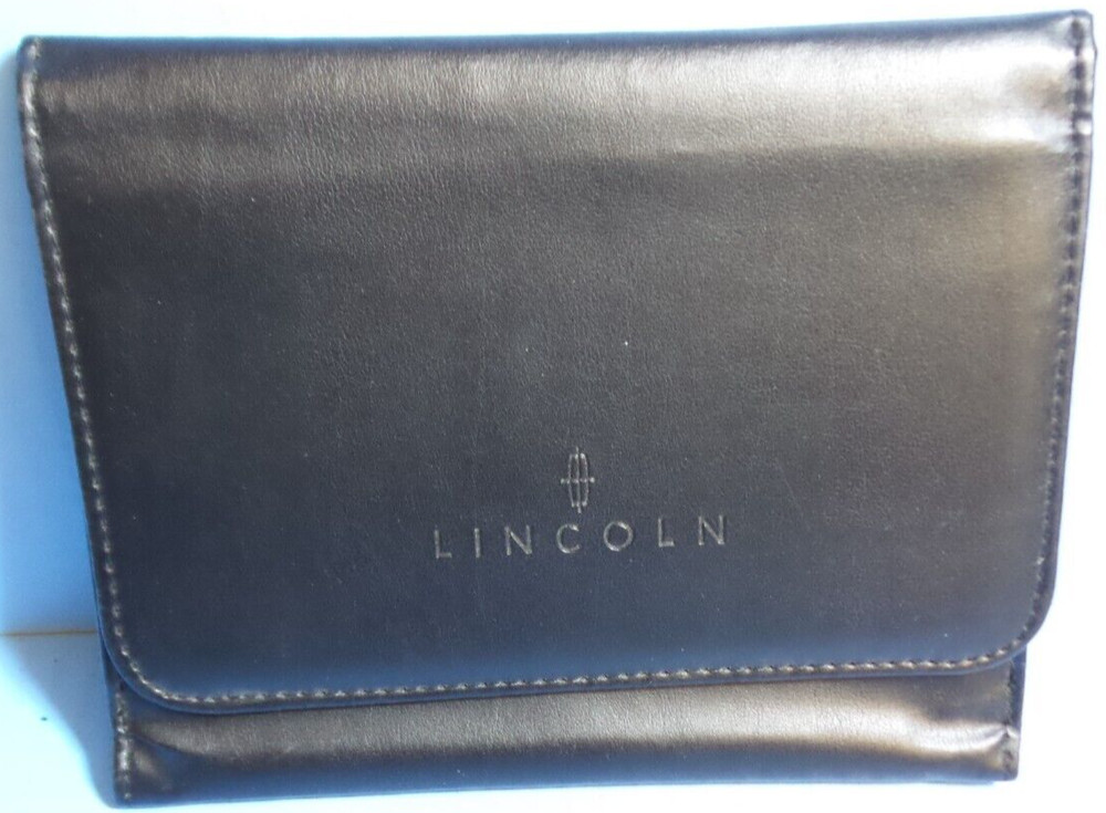 LINCOLN BLACK LEATHER CASE FOR OWNERS MANUAL OPERATORS GUIDE USER GUIDE