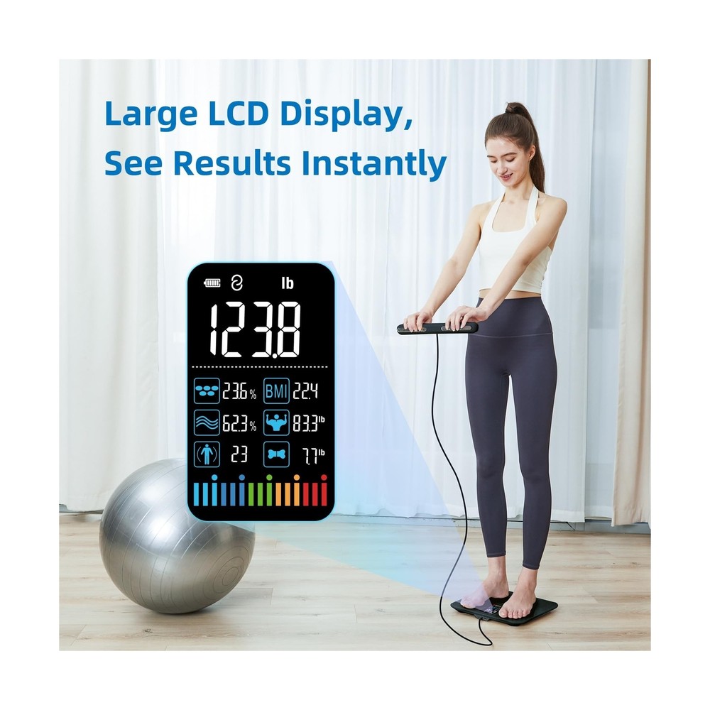Lepulse Body Composition Scale, 8 Electrode Bathroom Smart Scale with BMI, Bo...