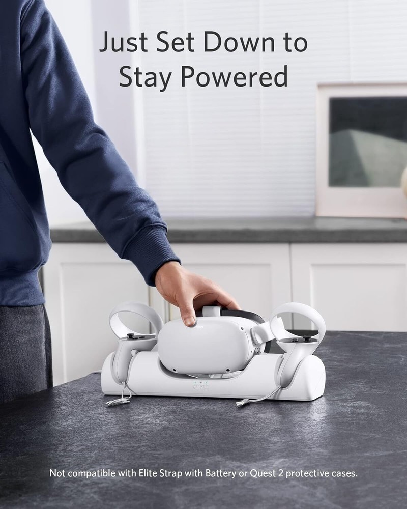 Anker Oculus Certified Charging Dock for Oculus Quest 2 Headset Display Holder