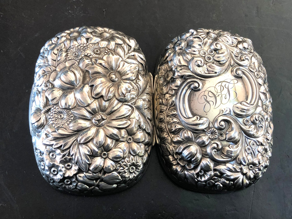 Antique Gorham Cluny Pattern Sterling Silver Hinged Soap Box, 93 Grams.