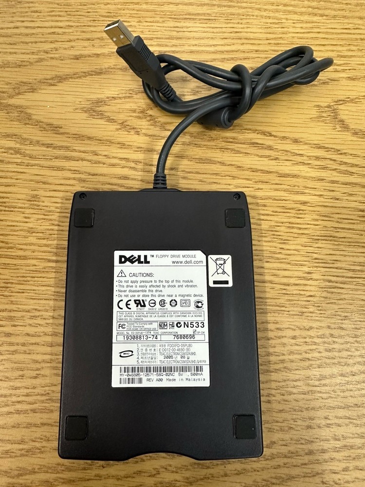Dell TEAC FD-05PUB-1374 N533 USB External 3.5 Floppy Disk Drive