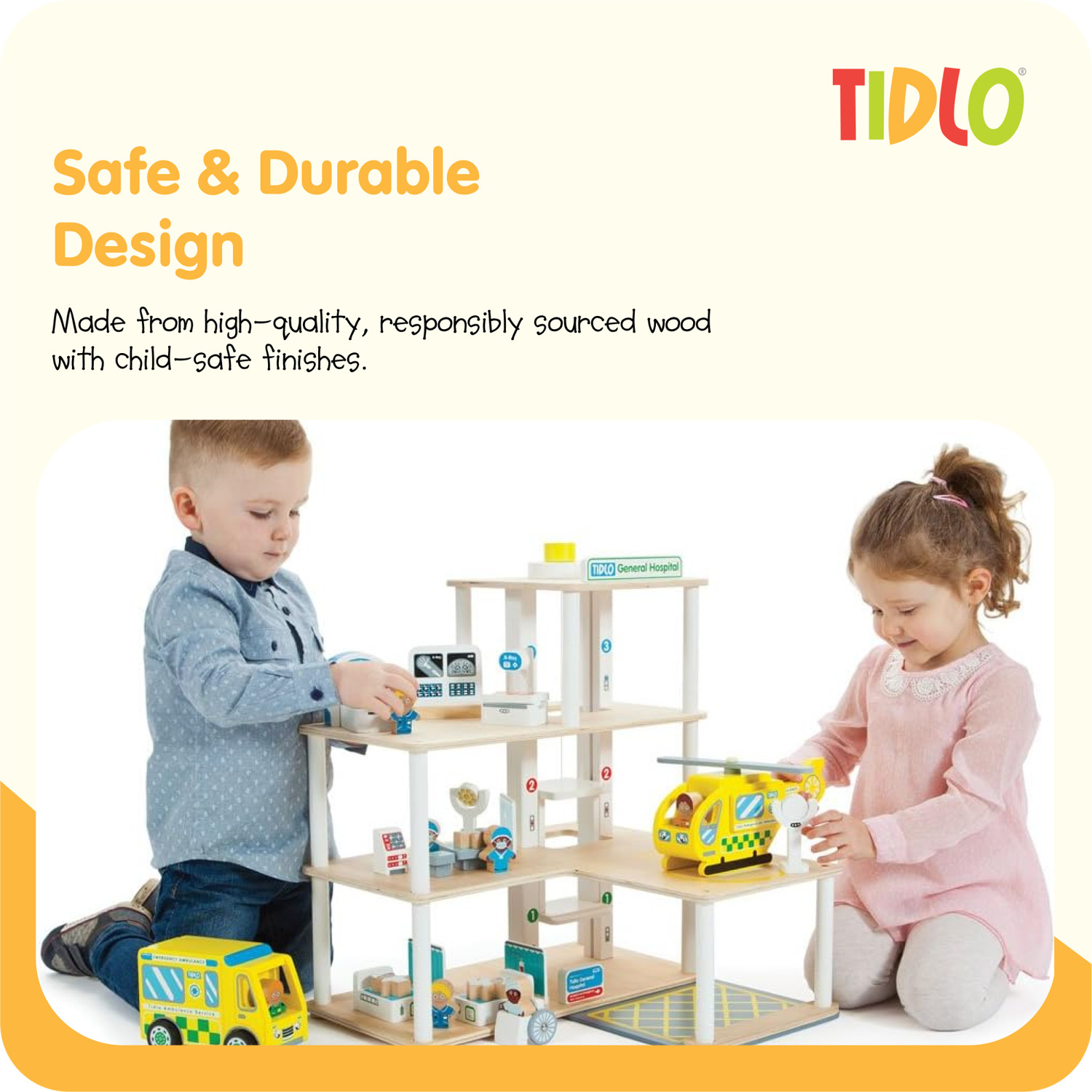 Tidlo Wooden Hospital Playset