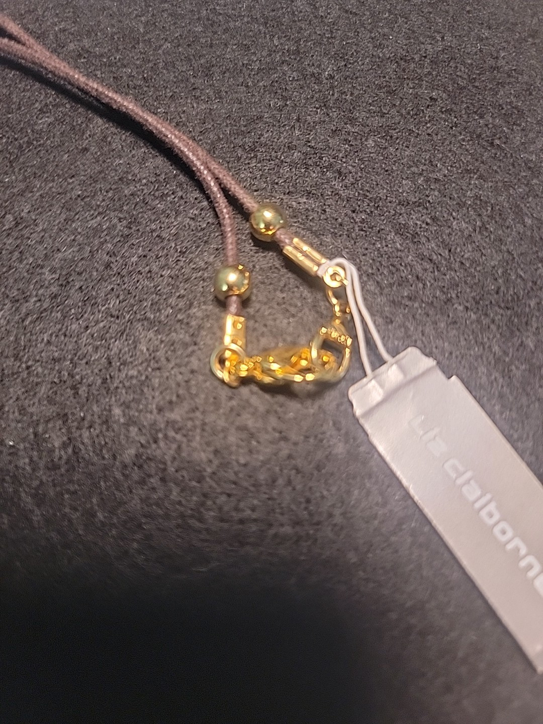 Vtg. LIZ CLAIBORNE Neut Stone Pendant Necklace/Made In Italy/ NEW