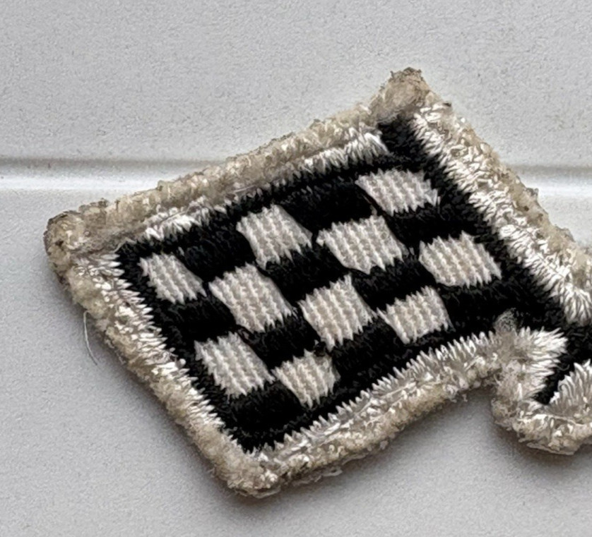 Black White Checkered Racing Flags Souvenir Embroidered Patch Badge