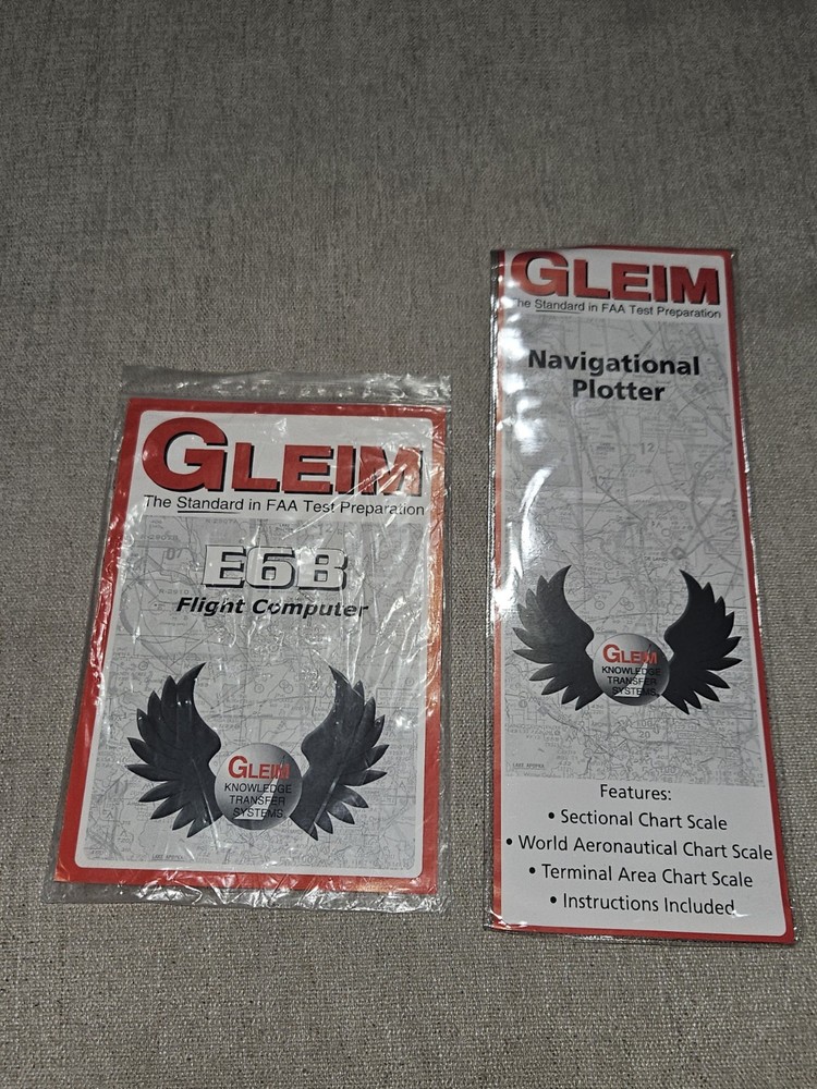 Gleim E6B Flight Computer & Navigational Plotter Set FAA Pilot Aviation
