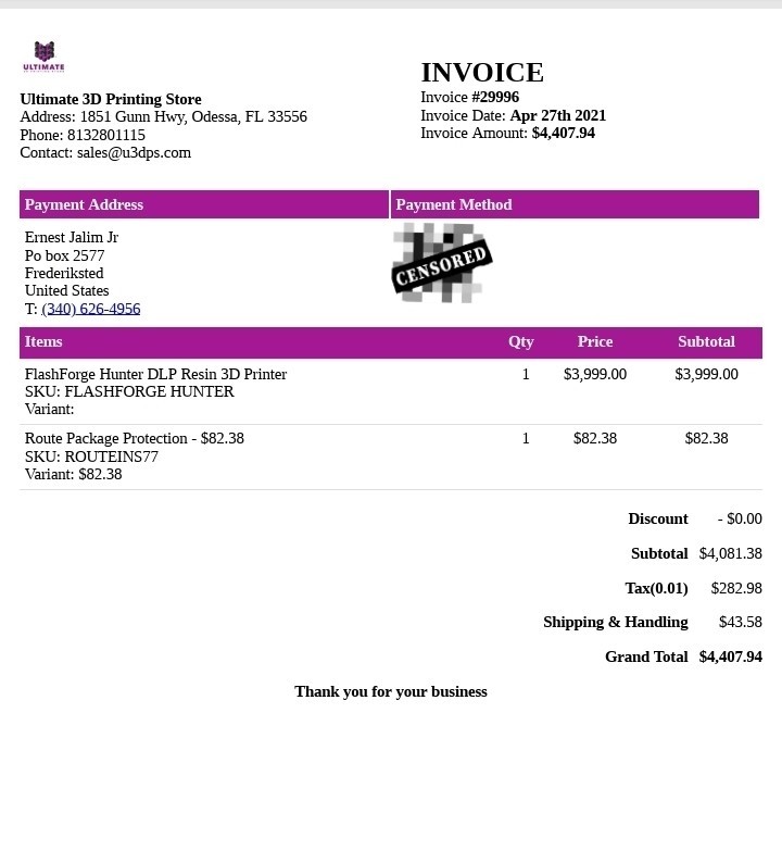 Flashforge Hunter Professional Resin 3D Printer- High Precision