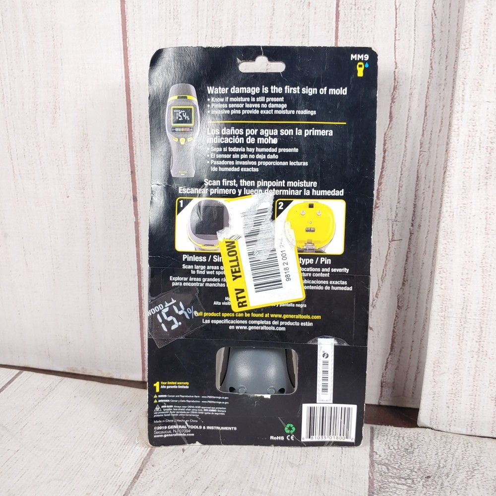 General MM9 Combo Moisture Meter Detect Pin + Pinless Type Mold Detection - OPEN