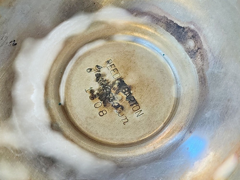 Reed & Barton Jamestown Silverplate 1808 Water Goblets 6 ½" Tall Vintage Pair