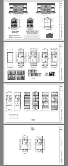14x24 Tiny House -- 597 sq ft -- PDF FloorPlan -- Model 1A