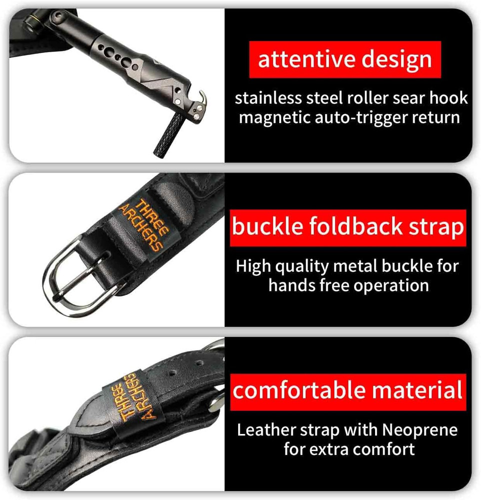 Archery Bow Release Quick Shot Release Magnetic Auto-Trigger Single-Jaw Release