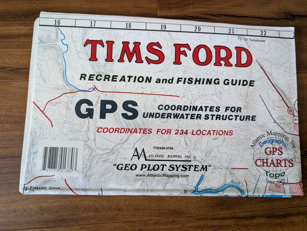 Atlantic Mapping GPS Tims Ford Coated Map