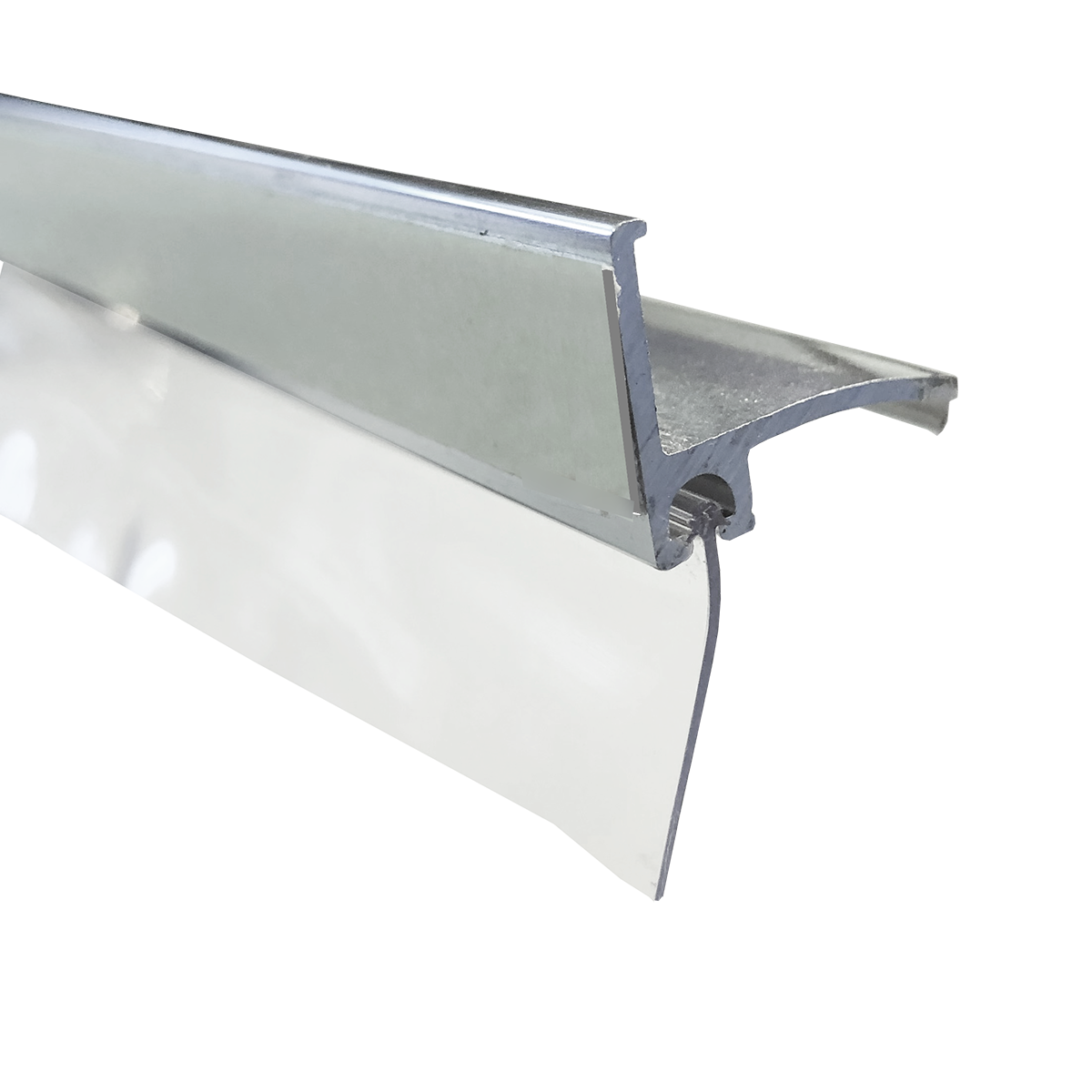 Chrome Framed Shower Door Replacement Bottom Deflector w/ Vinyl Sweep - 30" Long