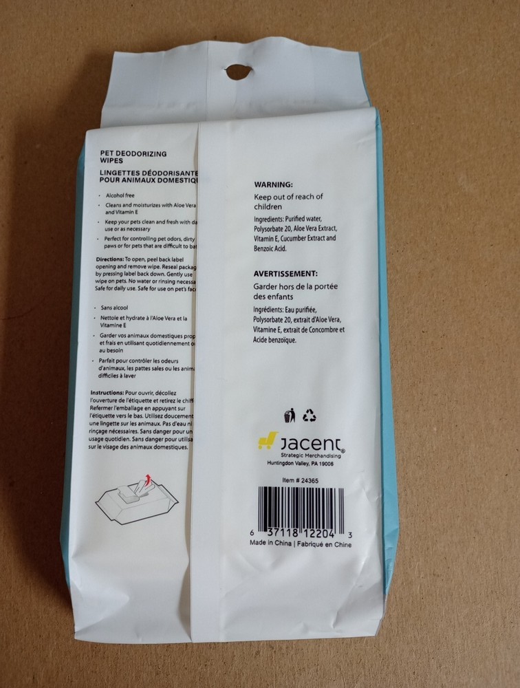 Pawrific 60ct. Pet Deodorizing Wipes