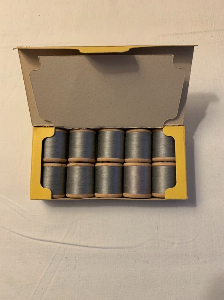 STAR GREY 10 SPOOLS 228 MT MACHINE EMBROIDERY THREAD BOX.