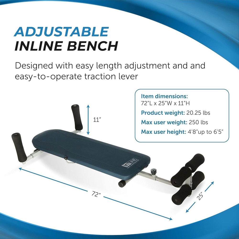 Stamina InLine Back Stretch Bench Upper and Lower Back Stretcher - No Inversi...