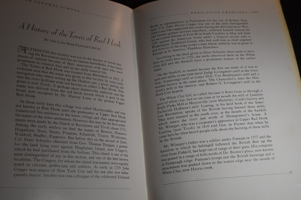 1939 Red Hook School District Dedication Exercises Booklet