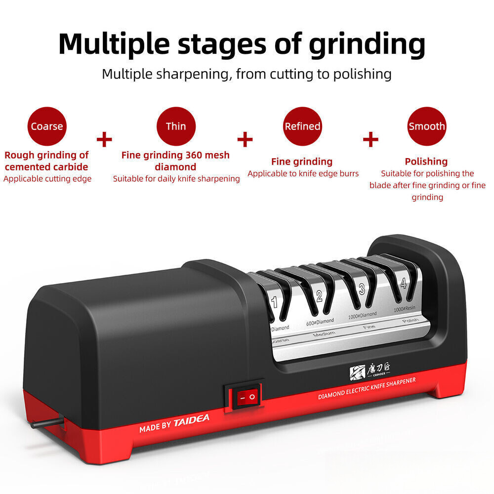 TAIDEA 4 Stage Electric Sharpener w/ 20° Grinding Angle