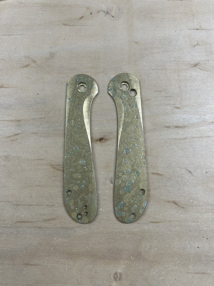 Nodak Custom “Subtle Spots” Shipwreck Brass Civivi Button Lock Elementum Scales