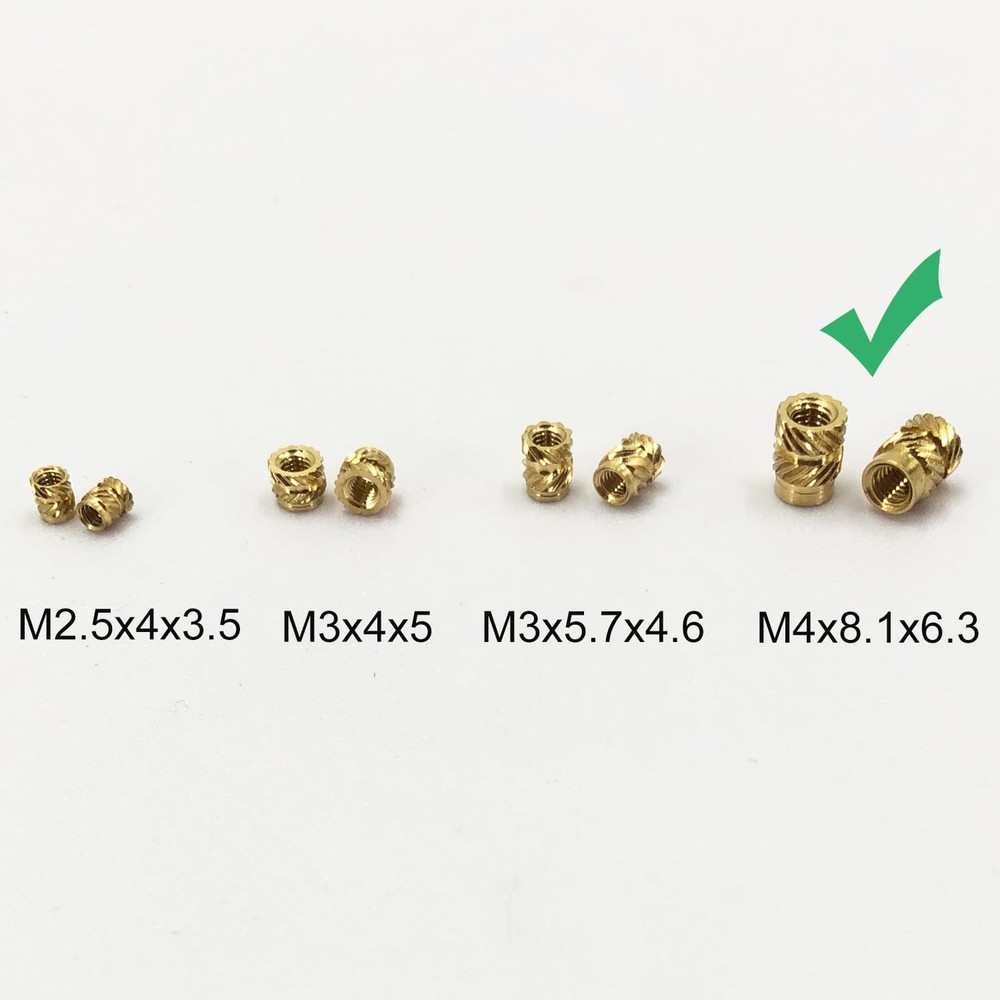 M2.5 M3 M4 Brass Threaded Inserts Bolt Set with Bolt for 3D Printed Plastic Part