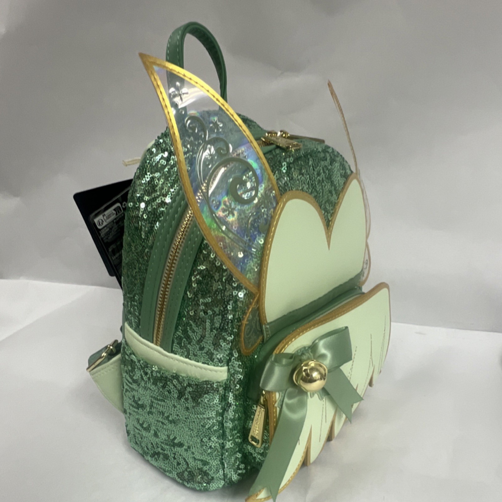NWT Loungefly Peter Pan Tinker Bell Holiday Cosplay Sequin Mini Backpack