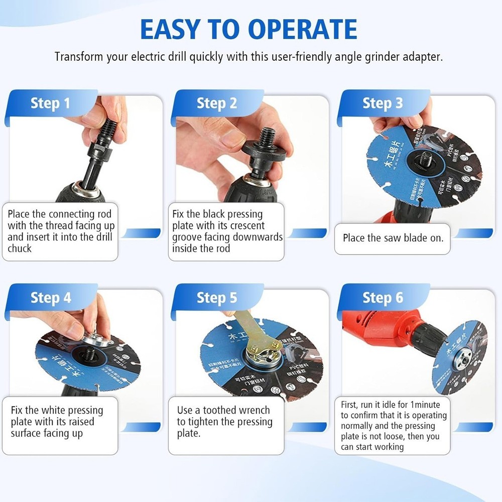 Conversion 10mm Angle Grinding Adapter Connecting Rod Kit For Metal Deburring