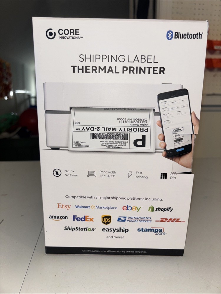 Core Innovations CPS550 Bluetooth Thermal 4x6 Shipping Label Printer