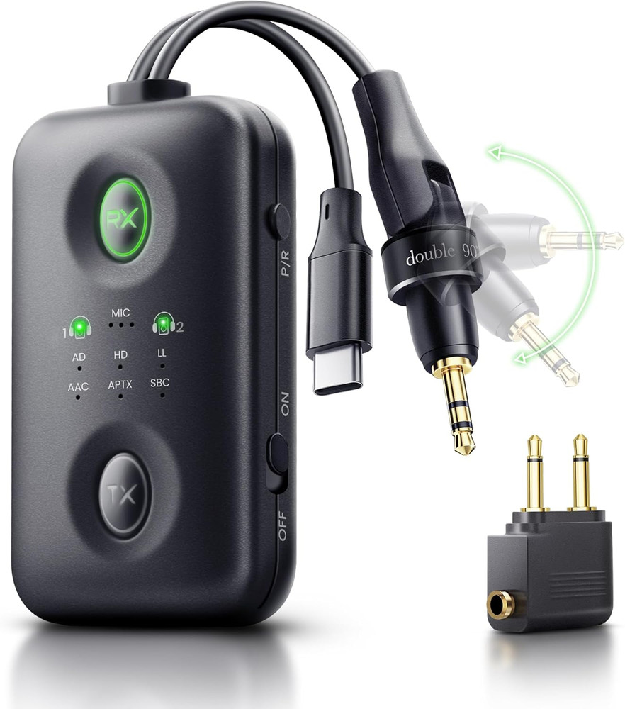 Unique Design Bluetooth 5.4 Transmitter Receiver with Qualcomm aptX Adaptive for