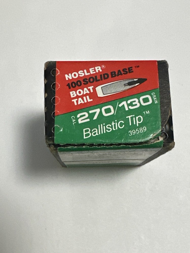 Nosler 270 Cal. (.277) 130 Grain Solid Base Bullet Box Empty